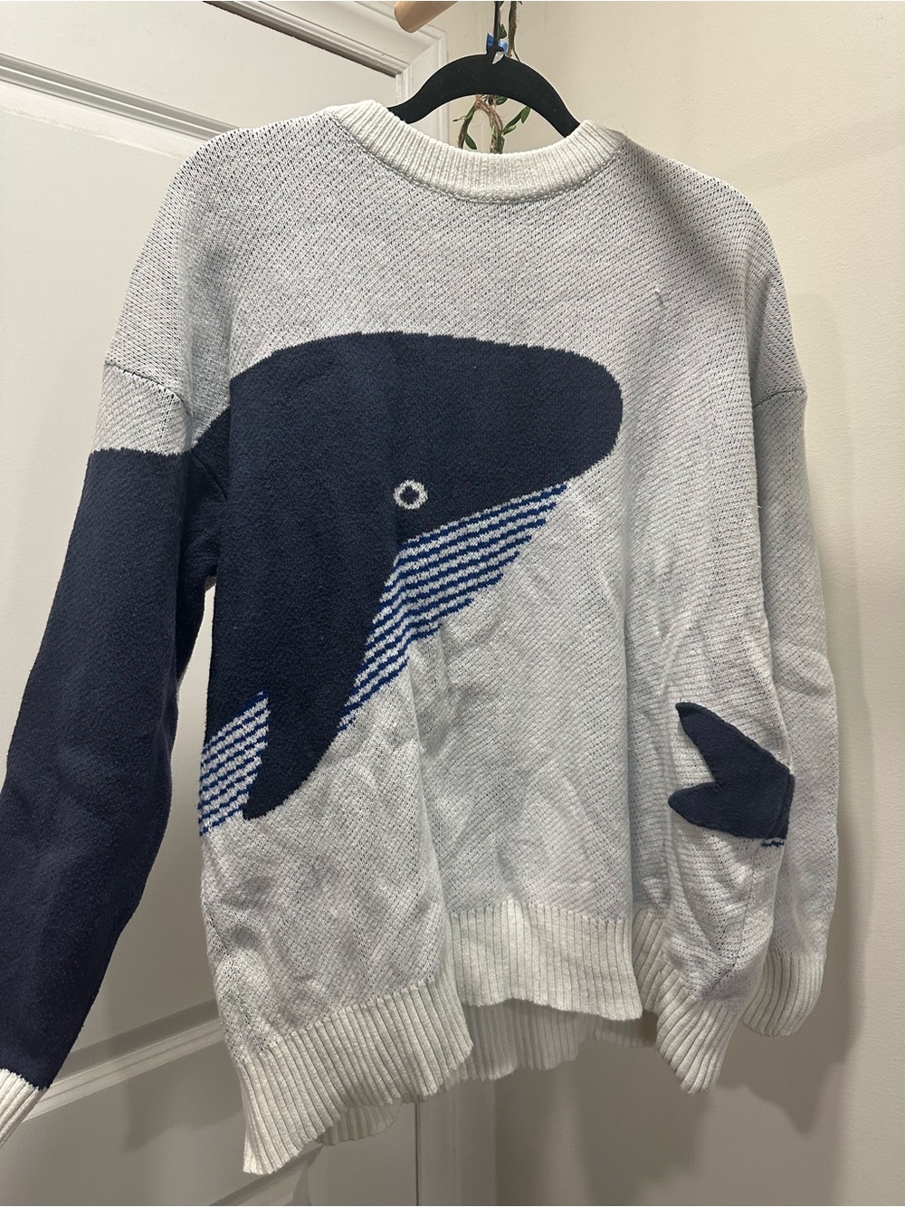 Mens Large Oversized Knit Whale Sweater 3D Tail by Vamtac